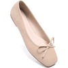 image:imageHee grand Womens Ballet Flats Bowknot Square Toe Dressy Flat Shoes for Casual Work Comfort Slip On FlatsPukhaki