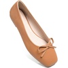 image:imageHee grand Womens Ballet Flats Bowknot Square Toe Dressy Flat Shoes for Casual Work Comfort Slip On FlatsPulight Brown