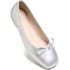 image:imageHee grand Womens Ballet Flats Bowknot Square Toe Dressy Flat Shoes for Casual Work Comfort Slip On FlatsPusilver