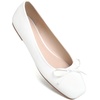 image:imageHee grand Womens Ballet Flats Bowknot Square Toe Dressy Flat Shoes for Casual Work Comfort Slip On FlatsPuwhite