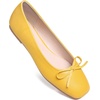 image:imageHee grand Womens Ballet Flats Bowknot Square Toe Dressy Flat Shoes for Casual Work Comfort Slip On FlatsPuyellow