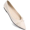 image:imageHee grand Womens BowKnot Ballet Flats Classic Pointy Toe Shallow Flats Casual SlipOn Loafers Comfort Walking Flats Faux Suede Dressy ShoesApricot