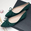 image:imageHee grand Womens BowKnot Ballet Flats Classic Pointy Toe Shallow Flats Casual SlipOn Loafers Comfort Walking Flats Faux Suede Dressy ShoesGreen