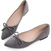 image:imageHee grand Womens BowKnot Ballet Flats Classic Pointy Toe Shallow Flats Casual SlipOn Loafers Comfort Walking Flats Faux Suede Dressy ShoesGrey