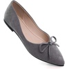 image:imageHee grand Womens BowKnot Ballet Flats Classic Pointy Toe Shallow Flats Casual SlipOn Loafers Comfort Walking Flats Faux Suede Dressy ShoesGrey