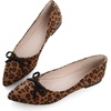 image:imageHee grand Womens BowKnot Ballet Flats Classic Pointy Toe Shallow Flats Casual SlipOn Loafers Comfort Walking Flats Faux Suede Dressy ShoesLeopard Brown