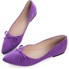 image:imageHee grand Womens BowKnot Ballet Flats Classic Pointy Toe Shallow Flats Casual SlipOn Loafers Comfort Walking Flats Faux Suede Dressy ShoesPurple