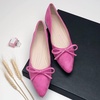 image:imageHee grand Womens BowKnot Ballet Flats Classic Pointy Toe Shallow Flats Casual SlipOn Loafers Comfort Walking Flats Faux Suede Dressy ShoesRose