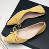 image:imageHee grand Womens BowKnot Ballet Flats Classic Pointy Toe Shallow Flats Casual SlipOn Loafers Comfort Walking Flats Faux Suede Dressy ShoesYellow