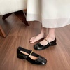 image:imageHee grand Womens Chunky Mary Jane Shoes Comfortable Closed Square Toe Block Heels Pumps for WorkBlack