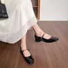 image:imageHee grand Womens Chunky Mary Jane Shoes Comfortable Closed Square Toe Block Heels Pumps for WorkBlack