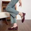 image:imageHee grand Womens Chunky Mary Jane Shoes Comfortable Closed Square Toe Block Heels Pumps for WorkWine Red