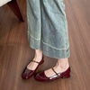 image:imageHee grand Womens Chunky Mary Jane Shoes Comfortable Closed Square Toe Block Heels Pumps for WorkWine Red