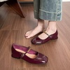 image:imageHee grand Womens Chunky Mary Jane Shoes Comfortable Closed Square Toe Block Heels Pumps for WorkWine Red