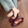 image:imageHee grand Womens Chunky Mary Jane Shoes Comfortable Closed Square Toe Block Heels Pumps for WorkWine Red
