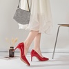 image:imageHee grand Womens Classic Pointed Toe Heel Pumps Fashion Candy Colors Patent Leather Heels Comfortable Mid Heel Work Shoes Stiletto Wedding Dress Shoes209red