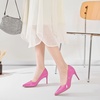 image:imageHee grand Womens Classic Pointed Toe Heel Pumps Fashion Candy Colors Patent Leather Heels Comfortable Mid Heel Work Shoes Stiletto Wedding Dress Shoes209pink