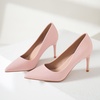 image:imageHee grand Womens Classic Pointed Toe Heel Pumps Fashion Candy Colors Patent Leather Heels Comfortable Mid Heel Work Shoes Stiletto Wedding Dress Shoes210pink