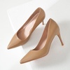 image:imageHee grand Womens Classic Pointed Toe Heel Pumps Fashion Candy Colors Patent Leather Heels Comfortable Mid Heel Work Shoes Stiletto Wedding Dress Shoes210brown