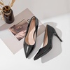 image:imageHee grand Womens Classic Pointed Toe Heel Pumps Fashion Candy Colors Patent Leather Heels Comfortable Mid Heel Work Shoes Stiletto Wedding Dress Shoes209black