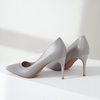image:imageHee grand Womens Classic Pointed Toe Heel Pumps Fashion Candy Colors Patent Leather Heels Comfortable Mid Heel Work Shoes Stiletto Wedding Dress Shoes210grey