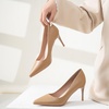 image:imageHee grand Womens Classic Pointed Toe Heel Pumps Fashion Candy Colors Patent Leather Heels Comfortable Mid Heel Work Shoes Stiletto Wedding Dress Shoes210brown