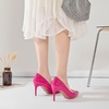 image:imageHee grand Womens Classic Pointed Toe Heel Pumps Fashion Candy Colors Patent Leather Heels Comfortable Mid Heel Work Shoes Stiletto Wedding Dress Shoes209rose
