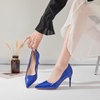 image:imageHee grand Womens Classic Pointed Toe Heel Pumps Fashion Candy Colors Patent Leather Heels Comfortable Mid Heel Work Shoes Stiletto Wedding Dress Shoes209blue