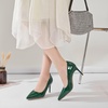 image:imageHee grand Womens Classic Pointed Toe Heel Pumps Fashion Candy Colors Patent Leather Heels Comfortable Mid Heel Work Shoes Stiletto Wedding Dress Shoes209green