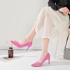 image:imageHee grand Womens Classic Pointed Toe Heel Pumps Fashion Candy Colors Patent Leather Heels Comfortable Mid Heel Work Shoes Stiletto Wedding Dress Shoes209pink