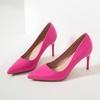 image:imageHee grand Womens Classic Pointed Toe Heel Pumps Fashion Candy Colors Patent Leather Heels Comfortable Mid Heel Work Shoes Stiletto Wedding Dress Shoes210rose