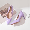 image:imageHee grand Womens Classic Pointed Toe Heel Pumps Fashion Candy Colors Patent Leather Heels Comfortable Mid Heel Work Shoes Stiletto Wedding Dress Shoes209purple