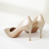 image:imageHee grand Womens Classic Pointed Toe Heel Pumps Fashion Candy Colors Patent Leather Heels Comfortable Mid Heel Work Shoes Stiletto Wedding Dress Shoes210gold