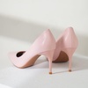 image:imageHee grand Womens Classic Pointed Toe Heel Pumps Fashion Candy Colors Patent Leather Heels Comfortable Mid Heel Work Shoes Stiletto Wedding Dress Shoes210pink