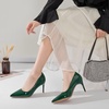 image:imageHee grand Womens Classic Pointed Toe Heel Pumps Fashion Candy Colors Patent Leather Heels Comfortable Mid Heel Work Shoes Stiletto Wedding Dress Shoes209green