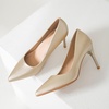 image:imageHee grand Womens Classic Pointed Toe Heel Pumps Fashion Candy Colors Patent Leather Heels Comfortable Mid Heel Work Shoes Stiletto Wedding Dress Shoes210gold