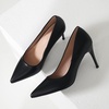 image:imageHee grand Womens Classic Pointed Toe Heel Pumps Fashion Candy Colors Patent Leather Heels Comfortable Mid Heel Work Shoes Stiletto Wedding Dress Shoes210black