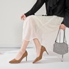 image:imageHee grand Womens Classic Pointed Toe Heel Pumps Fashion Candy Colors Patent Leather Heels Comfortable Mid Heel Work Shoes Stiletto Wedding Dress Shoes209brown