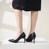 image:imageHee grand Womens Classic Pointed Toe Heel Pumps Fashion Candy Colors Patent Leather Heels Comfortable Mid Heel Work Shoes Stiletto Wedding Dress Shoes210black