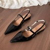 image:imageHee grand Womens Closed Pointed Toe Slingback Sandals Comfortable Low Heel Dress Shoes for Office WorkBlack