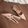 image:imageHee grand Womens Closed Pointed Toe Slingback Sandals Comfortable Low Heel Dress Shoes for Office WorkNude Apricot