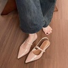 image:imageHee grand Womens Closed Pointed Toe Slingback Sandals Comfortable Low Heel Dress Shoes for Office WorkNude Apricot