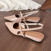 image:imageHee grand Womens Closed Pointed Toe Slingback Sandals Comfortable Low Heel Dress Shoes for Office WorkNude Apricot