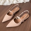 image:imageHee grand Womens Closed Pointed Toe Slingback Sandals Comfortable Low Heel Dress Shoes for Office WorkNude Apricot