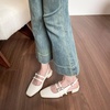 image:imageHee grand Womens Closed Square Toe Slingback Sandals Block Chunky Mary Jane Shoes Comfortable Dress Shoes for WorkBeige