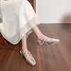 image:imageHee grand Womens Closed Square Toe Slingback Sandals Block Chunky Mary Jane Shoes Comfortable Dress Shoes for WorkSilver