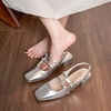 image:imageHee grand Womens Closed Square Toe Slingback Sandals Block Chunky Mary Jane Shoes Comfortable Dress Shoes for WorkSilver