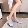 image:imageHee grand Womens Cute Round Toe Ballerina Flats Bowknot Mary Jane Shoes Comfort Dancing Shoes Elegant Satin Dress Shoes521blue