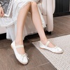 image:imageHee grand Womens Cute Round Toe Ballerina Flats Bowknot Mary Jane Shoes Comfort Dancing Shoes Elegant Satin Dress Shoes521white