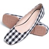 image:imageHee grand Womens Flats Square Toe Ballet Shoes Casual Flats Satin Dress Shoes Comfort SlipOn LoafersClothblack White